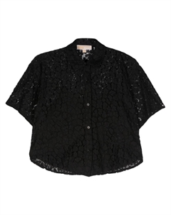 Кружевная рубашка с леопардовым узором, черный Michael michael kors