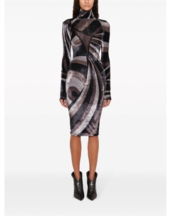Платье миди с принтом Iride, черный Pucci