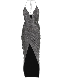 Платье макси с воротником халтер и люрексом, серебристый Alexandre vauthier