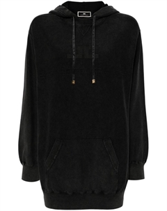 Платье-толстовка с капюшоном и вышитым логотипом, серый Elisabetta franchi