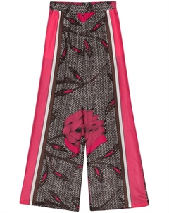 Шелковые брюки с цветочным принтом, розовый Parosh