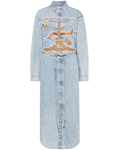 Джинсовая платье с вышитым логотипом, синий Y / project
