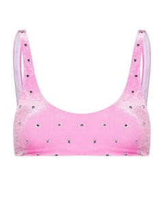 Бархатный лиф бикини с кристаллами, розовый Dsquared2