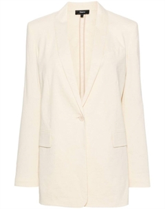 Однобортный пиджак с лацканами-шалькой, бежевый Theory