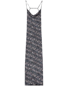 Длинное платье с принтом Fiori Di Loto, черный Pucci