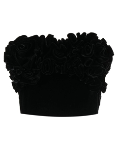 Топ-корсет без бретелей с цветочным декором, черный Ermanno scervino