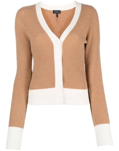 Кашемировый кардиган в рубчик, коричневый Rag & bone