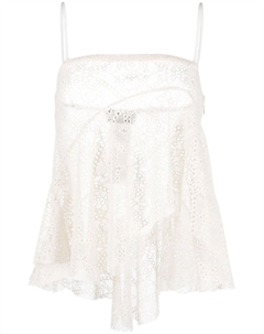 Драпированный топ с английской вышивкой, бежевый Dsquared2