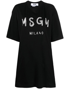 Платье-футболка с логотипом, черный Msgm