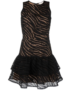 Платье с оборками и перфорацией, черный Michael michael kors