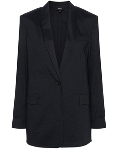 Однобортный пиджак с лацканами-шалькой, синий Theory