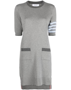 Трикотажное платье мини с полосками 4-Bar, серый Thom browne