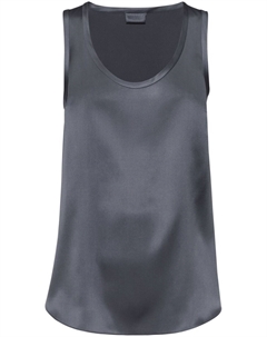 Шелковый топ без рукавов, серый Brunello cucinelli