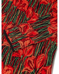 Платье макси с длинными рукавами и цветочным принтом, красный Pucci