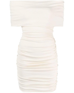 Платье с открытыми плечами и сборками, бежевый Khaite