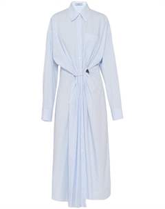 Полосатое платье-рубашка, синий Prada