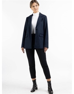 Длинный пиджак из смесовой шерсти, синий Dreimaster