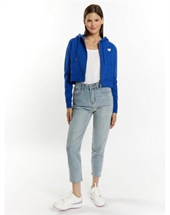 Укороченное худи на молнии, синий Mymo