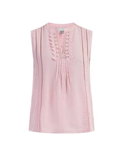 Топ блузки с кружевом, розовый Usha