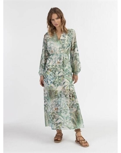 Платье макси с длинными рукавами, зеленый Izia