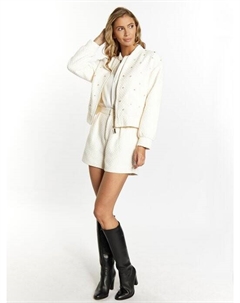 Жакет бусе со стразами, экрю Faina