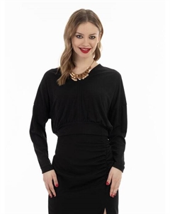 Укороченная рубашка с длинными рукавами, черный Faina