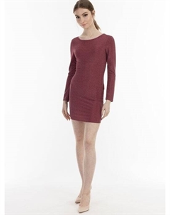 Вязаное платье мини с длинными рукавами, розовый Mymo