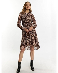 Платье с леопардовым принтом, коричневый Faina
