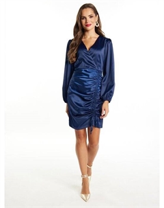 Атласное мини-платье, синий Faina
