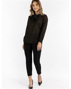 Блузка с завязками на воротнике, черный Dreimaster