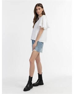 Блузка-Рубашка с кружевом, белый Dreimaster