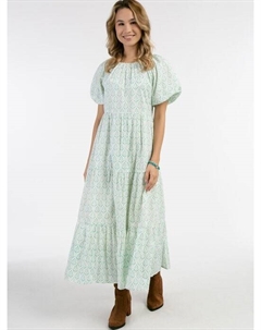 Платье макси с короткими рукавами, бирюзовый Izia