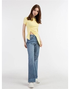 Рубашка из джерси из трикотажа в рубчик., желтый Mymo