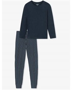 Пижамы открывают ночную одежду, синий Schiesser