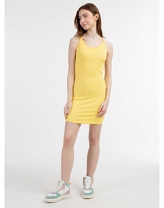 Мини-Платье из трикотажа в рубчик., желтый Mymo
