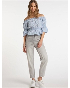 Блузка с узором виши, синий Mymo