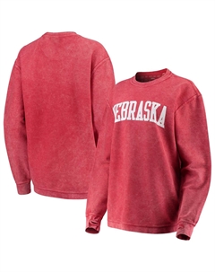 Женский свитшот Pressbox Scarlet Nebraska Huskers, удобный шнур в винтажном стиле, базовый пуловер с аркой Unbranded
