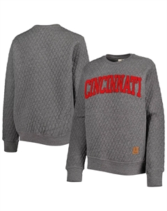 Женский стеганый пуловер Pressbox Heather Charcoal Cincinnati Bearcats Moose Unbranded