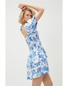 Короткое платье с квадратным вырезом, белый Koton