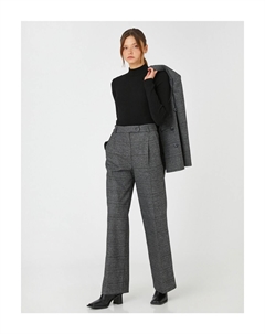 Трикотажный свитер в рубчик с высоким воротником, черный Koton