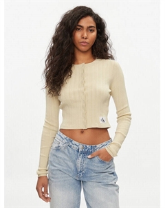 Кардиган приталенного кроя, зеленый Calvin klein