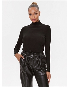 Свитер с высоким воротником обычного кроя, черный Hugo