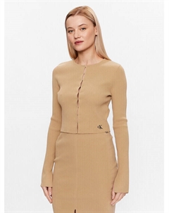 Кардиган приталенного кроя, бежевый Calvin klein