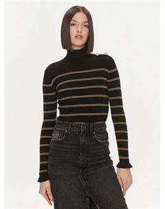 Свитер с высоким воротником приталенного кроя, черный Liu jo