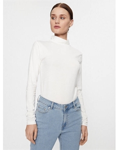 Свитер с высоким воротником приталенного кроя, белый Jdy