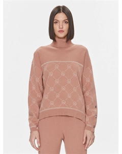 Свитер с высоким воротником обычного кроя, коричневый Liu jo