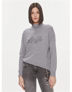 Свитер с высоким воротником обычного кроя, серый Liu jo