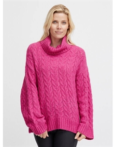 Свитер-водолазка свободного кроя, розовый Fransa