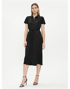 Платье-рубашка стандартного кроя, черный Calvin klein