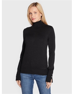 Свитер с высоким воротником приталенного кроя, черный Guess